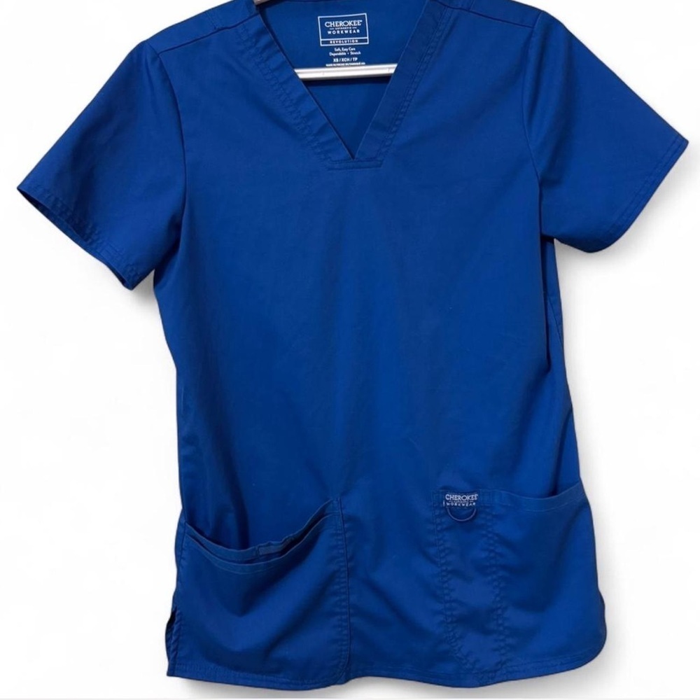Cherokee Authentic Workwear Revolution Blue Top Size XS - Picture 4 of 6
